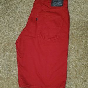 Levi Mens Denim Red Shorts